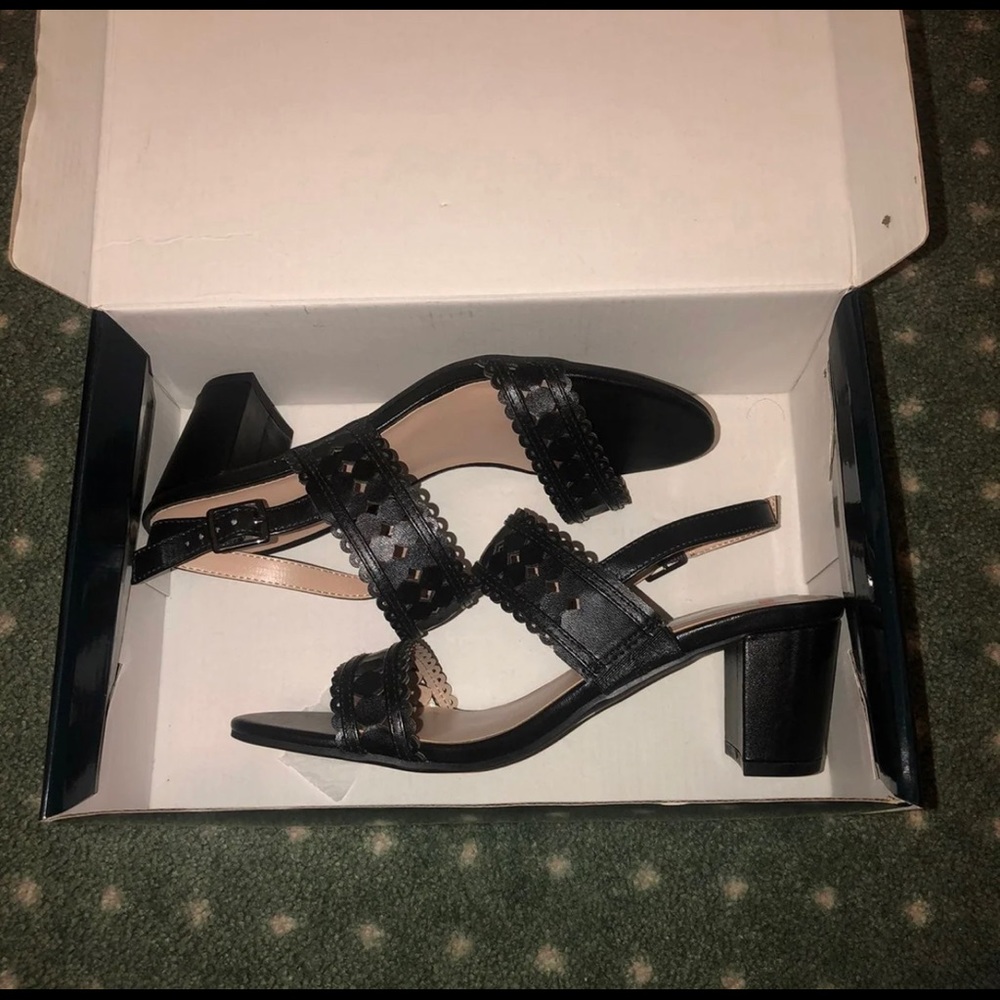 Brand new black heeled sandals